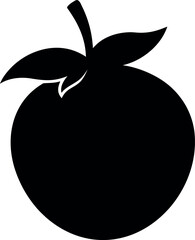 Black Silhouette of Dekopon Citrus Fruit Vector