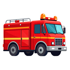 Red fire truck flat design illustration
