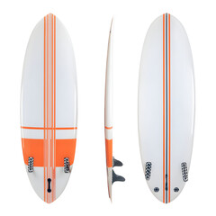 Clean surfboard design showcasing simplicity and elegance against dark background