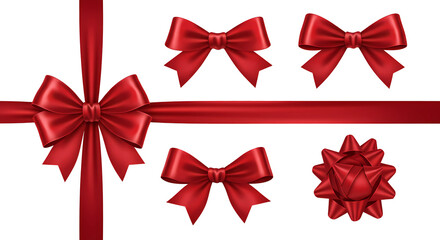 red bow isolated on white