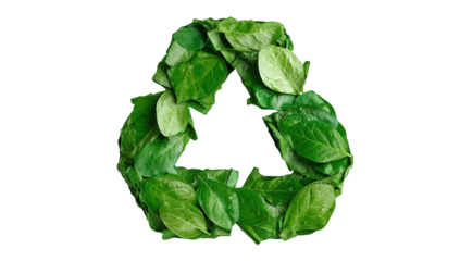 Recycled leaves form a symbol