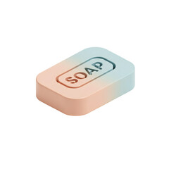 Isolated Gradient Soap Bar on Transparent Background for Hygiene and Cleanliness Promotion
