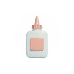 Fototapeta premium Isolated Pink and White Glue Bottle with Circular Frame on Transparent Backdrop