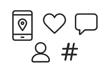 Sacred Icon Set, Outline Vector Illustrations of Ancient Inscriptions, Chiseled Runes, Scroll Fragments, Illuminated Manuscripts, Etched Pillars on Transparent Background