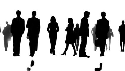 Silhouettes of many people (1)