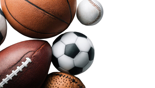 Assorted sports balls clustered together (1)