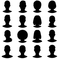 People Silhouettes Diverse Head And Shoulder Avatars
