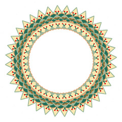 round frame ethnic style made of colorful shape transparant background