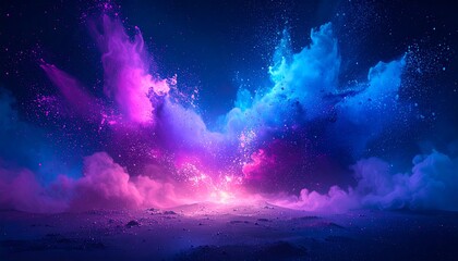 Cosmic Nebula Landscape Scene