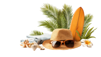 Summer beach vacation items