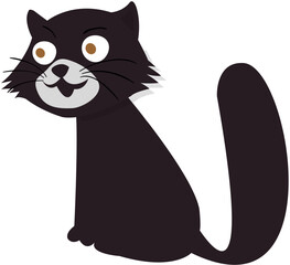 black and white cat cartoon