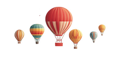 Obraz premium Colorful hot air balloons against a dark background