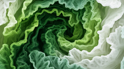 Fototapeta premium FreshGreenCabbageCloseupHarvest