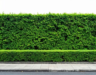 Wall green leaves isolated on white background