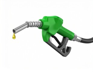 Gasoline gushing out from pump isolated on white background