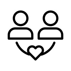 Friendship Bond Line Icon of Online Friendship Dynamics Icon Set