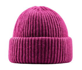 Deep magenta ribbed beanie (1)