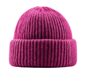 Deep magenta ribbed beanie (1)