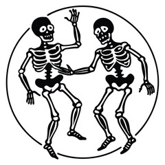 Obraz premium A silhouette icon of a skeleton dance