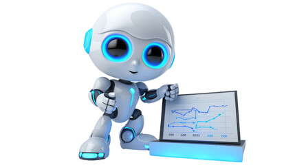 AI Robot Presenting Business Analytics