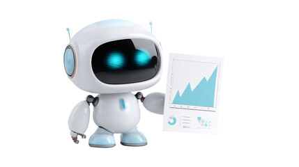 Smart AI Robot Analyzing Business Statistics