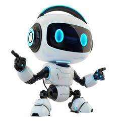 AI Robot with Headphones as Digital Assistant