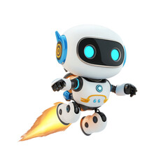 Flying AI Robot Mascot with Futuristic Design