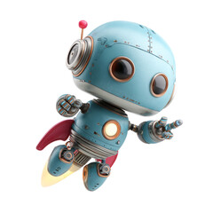 Flying AI Robot Mascot with Futuristic Design