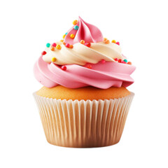 pink cupcake isolated on transparent