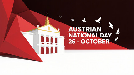 Austrian architecture and flying birds, representing the national architecture and symbol of peace for Austria's National Day, are used in promotional scenes for Austria's National Day.