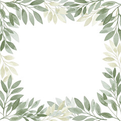 Elegant creamy white leaves border decorative frame natural botanical design element transparent background