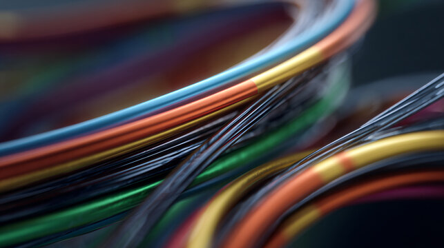 Colorful Twisted Wires Macro Close-Up
