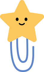 Paperclip with star cartoon illustration