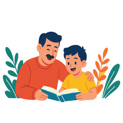 Modern Happy Fathers Day Illustration