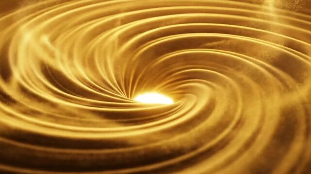 Mesmerizing Golden Swirl: Abstract Vortex of Light and Energy