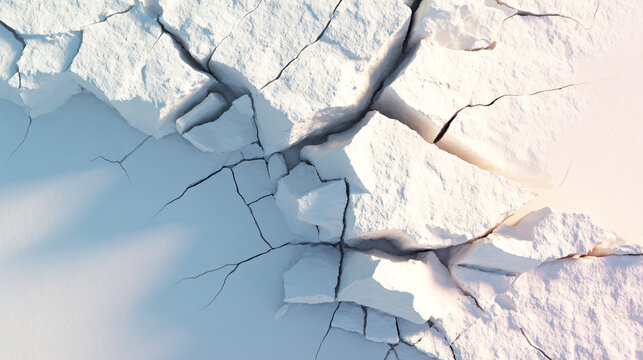 Cracked white marble texture closeup view
