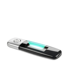 Modern handheld uv sterilizer wand with blue light for disinfection and sanitation on the go isolated on transparent background