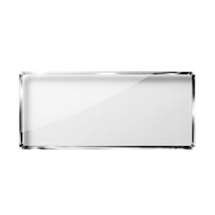 Fototapeta premium Modern, minimalist 3D glass plate, perfect for mockups, branding and personal or professional projects, isolated on a solid white background.