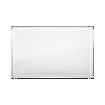 Modern, minimalist 3D glass plate, perfect for mockups, branding and personal or professional projects, isolated on a solid white background.