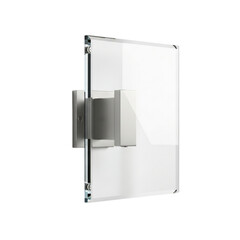 Modern, minimalist 3D glass plate, perfect for mockups, branding and personal or professional projects, isolated on a solid white background.