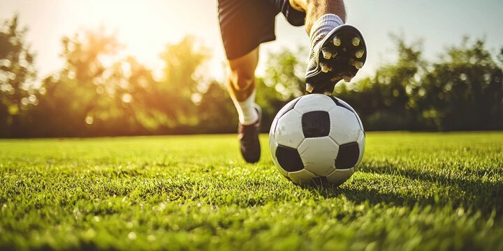 A soccer player skillfully juggling the ball with their feet - Powered by Adobe