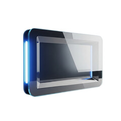 Modern, minimalist 3D glass plate, perfect for mockups, branding and personal or professional projects, isolated on a solid white background.