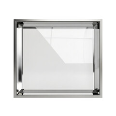 Modern, minimalist 3D glass plate, perfect for mockups, branding and personal or professional projects, isolated on a solid white background.