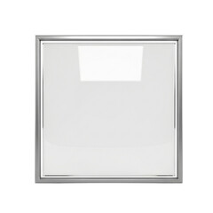 Modern, minimalist 3D glass plate, perfect for mockups, branding and personal or professional projects, isolated on a solid white background.