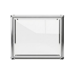 Modern, minimalist 3D glass plate, perfect for mockups, branding and personal or professional projects, isolated on a solid white background.