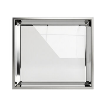 Modern, minimalist 3D glass plate, perfect for mockups, branding and personal or professional projects, isolated on a solid white background.