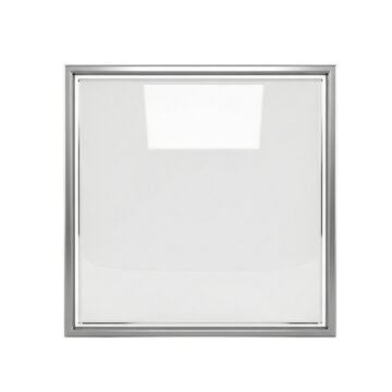 Modern, minimalist 3D glass plate, perfect for mockups, branding and personal or professional projects, isolated on a solid white background.