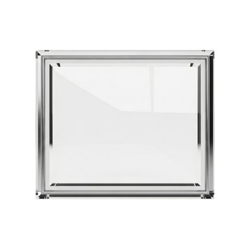 Modern, minimalist 3D glass plate, perfect for mockups, branding and personal or professional projects, isolated on a solid white background.