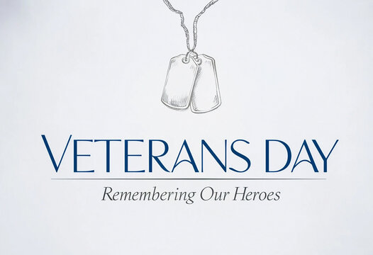 Minimalist Veterans Day Remembering Our Heroes Typography Design - Powered by Adobe