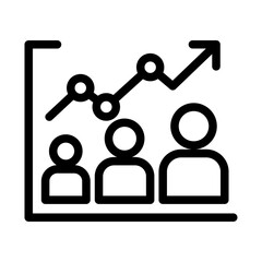 Engagement Analytics Line Icon of Audience Engagement Tools Icon Set
